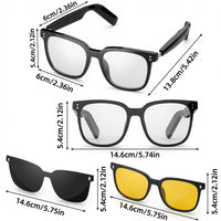 Load image into Gallery viewer, GS19 Pro Smart Eyewear with AI Tech + Day/Night Dual Clip-Ons
