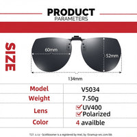 Load image into Gallery viewer, VIVIBEE Polarized Flip-Up Clip-On Sunglasses – UV400 Grey Lenses - W60mm x D52mm
