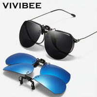 Load image into Gallery viewer, VIVIBEE Polarized Flip-Up Clip-On Sunglasses – UV400 Grey Lenses - W60mm x D52mm
