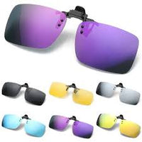 Load image into Gallery viewer, Purple Passion Flip-Up Clip-On Sunglasses for Prescription Glasses – Polarized UV400 (60x43mm)
