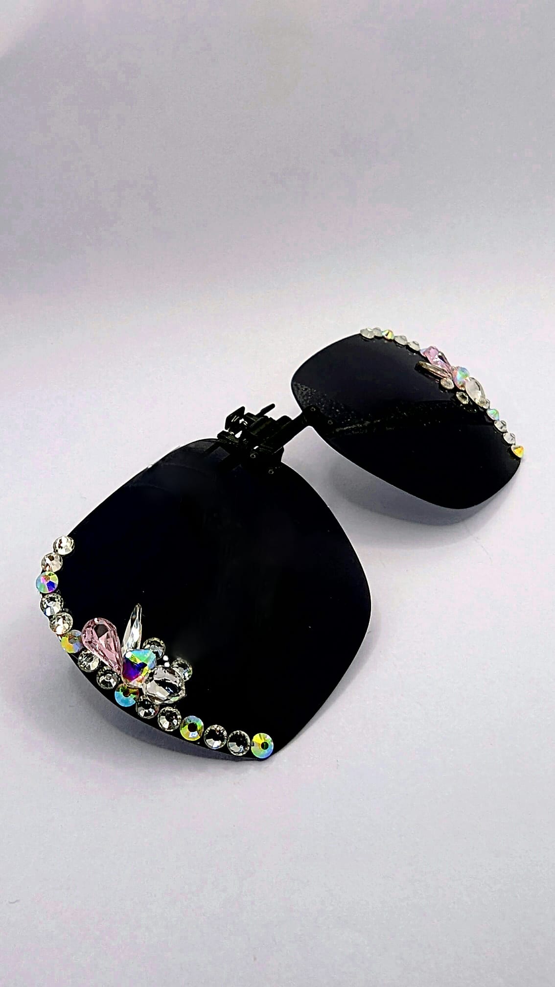 Rhinestone Oversized Clip on Sunglasses